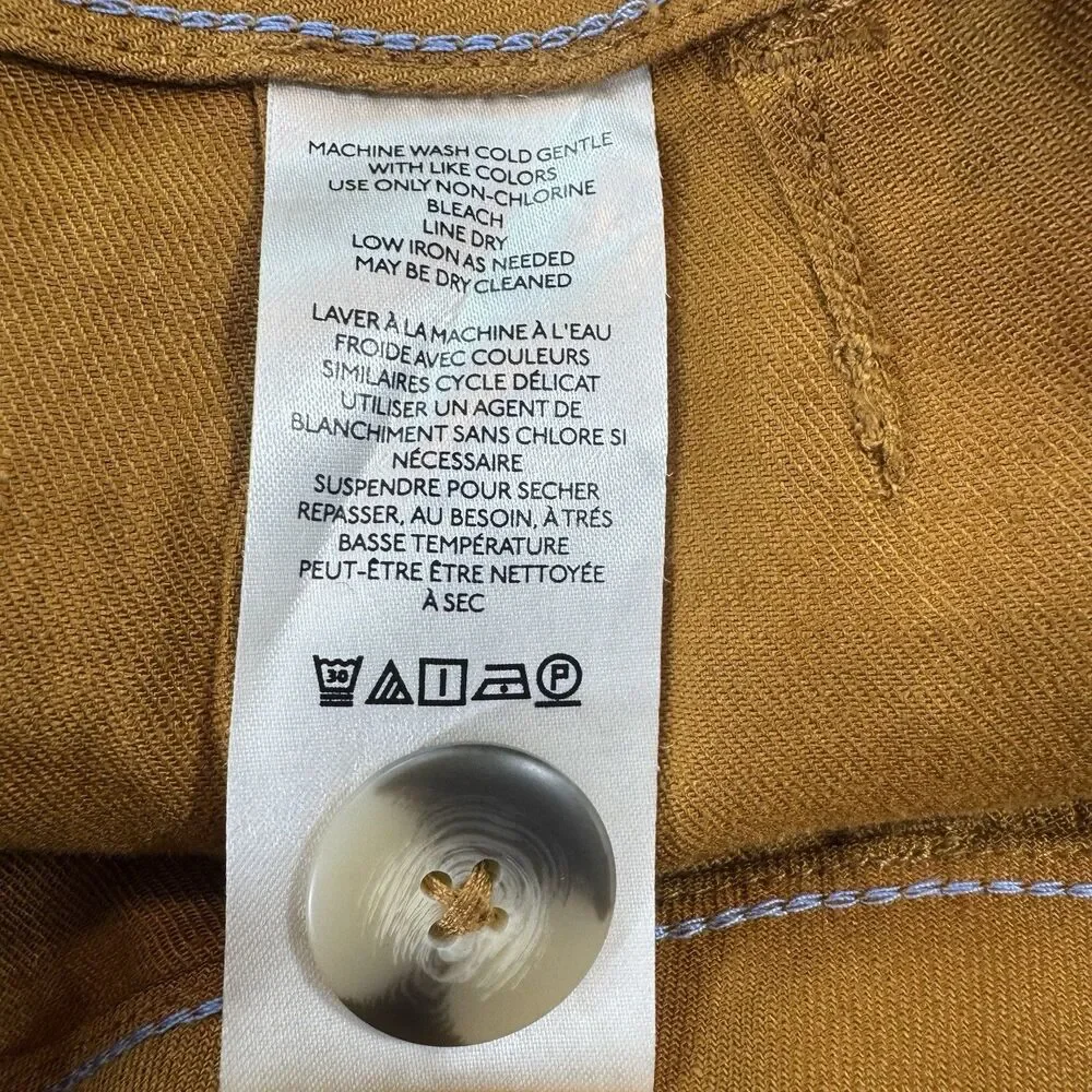 Anthropologie Maeve The Colette Linen Blend Crop Wide-Leg Pants Bronze Women 27 - Picture 7 of 8